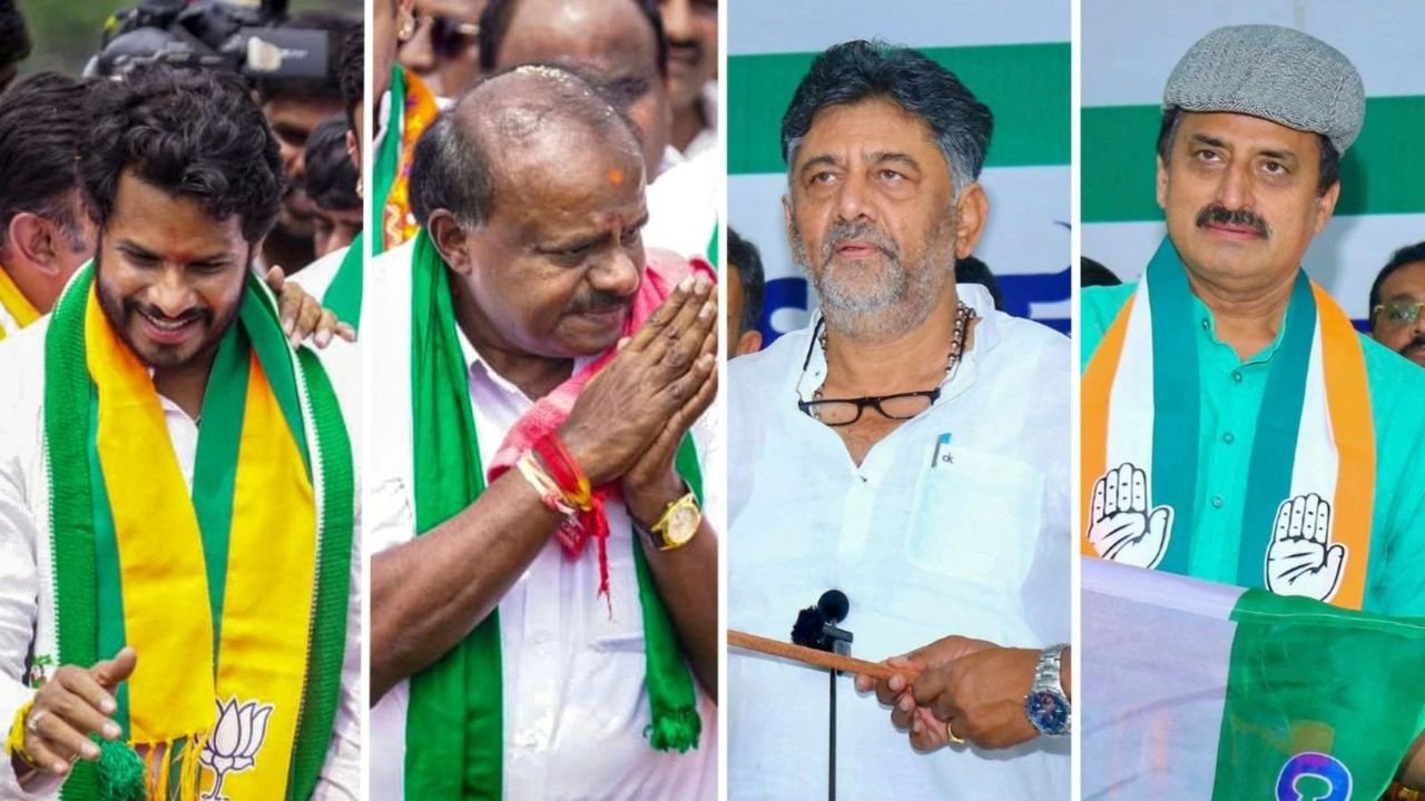 Karnataka bypolls: Cong leads in Sandur, BJP and JD(S) ahead in Shiggaon and Channapatna