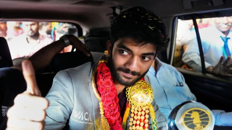 World Chess Champion Gukesh arrives home to rousing reception