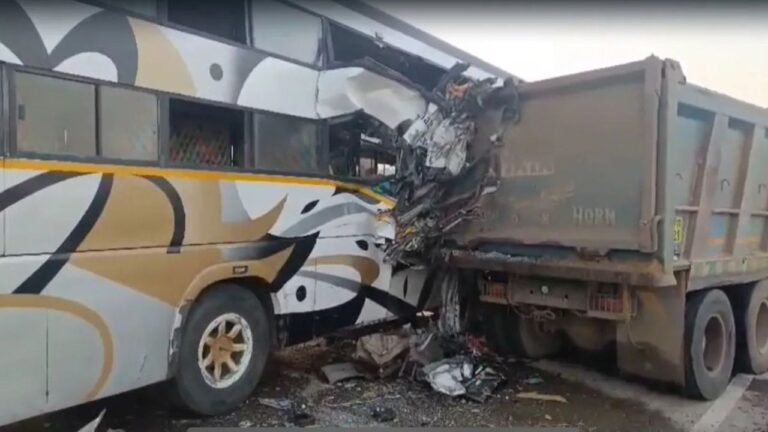 Bhavnagar accident: 6 killed, 10 injured as bus rams into dumper truck