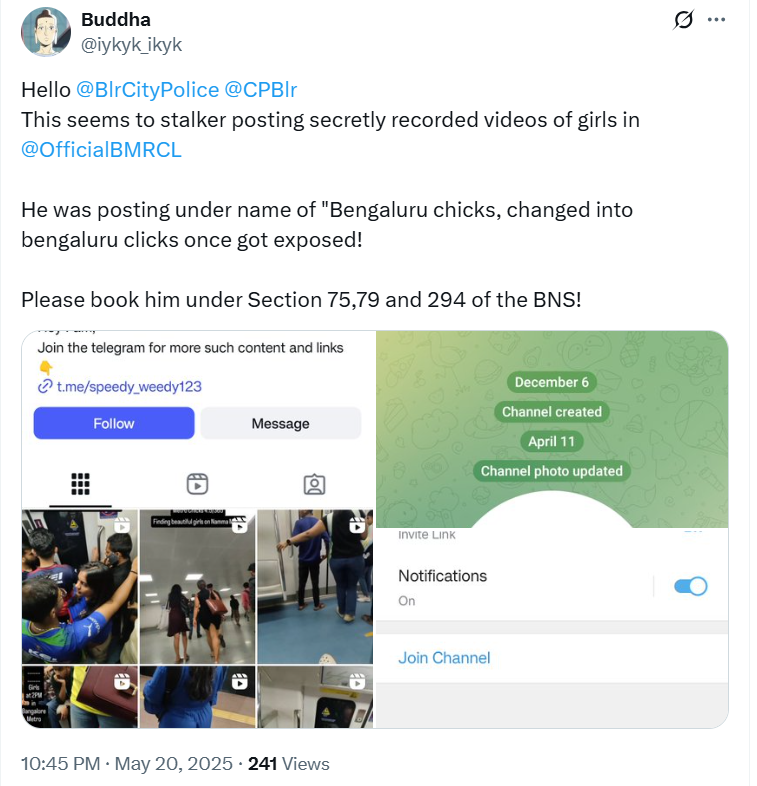 Bengaluru Police Launch Investigation into Sharing of Women's Metro Photos Without Consent