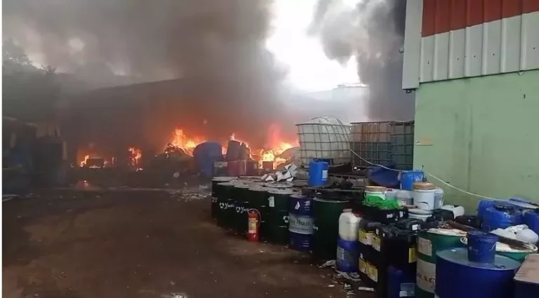 Bengaluru: Major Fire at Vishal Tribotech Oil Factory in Anekal, No Casualties Reported