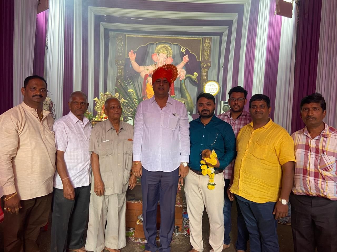 Belagavi Ganesh Utsav: BJP Leader Kiran Jadhav Visits Public Pandals, Seeks Peace and Prosperity for Citizens