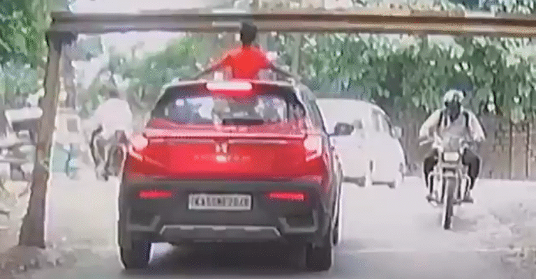 Bengaluru Child Critically Injured After Hitting Railway Barrier While Standing Through Car Sunroof
