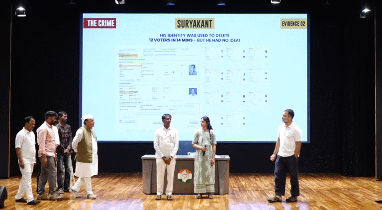 Rahul Gandhi Alleges Voter Fraud in Karnataka’s Aland: Claims 68 Congress Voters’ Names Deleted Using Fake IDs, Targets Election Commission