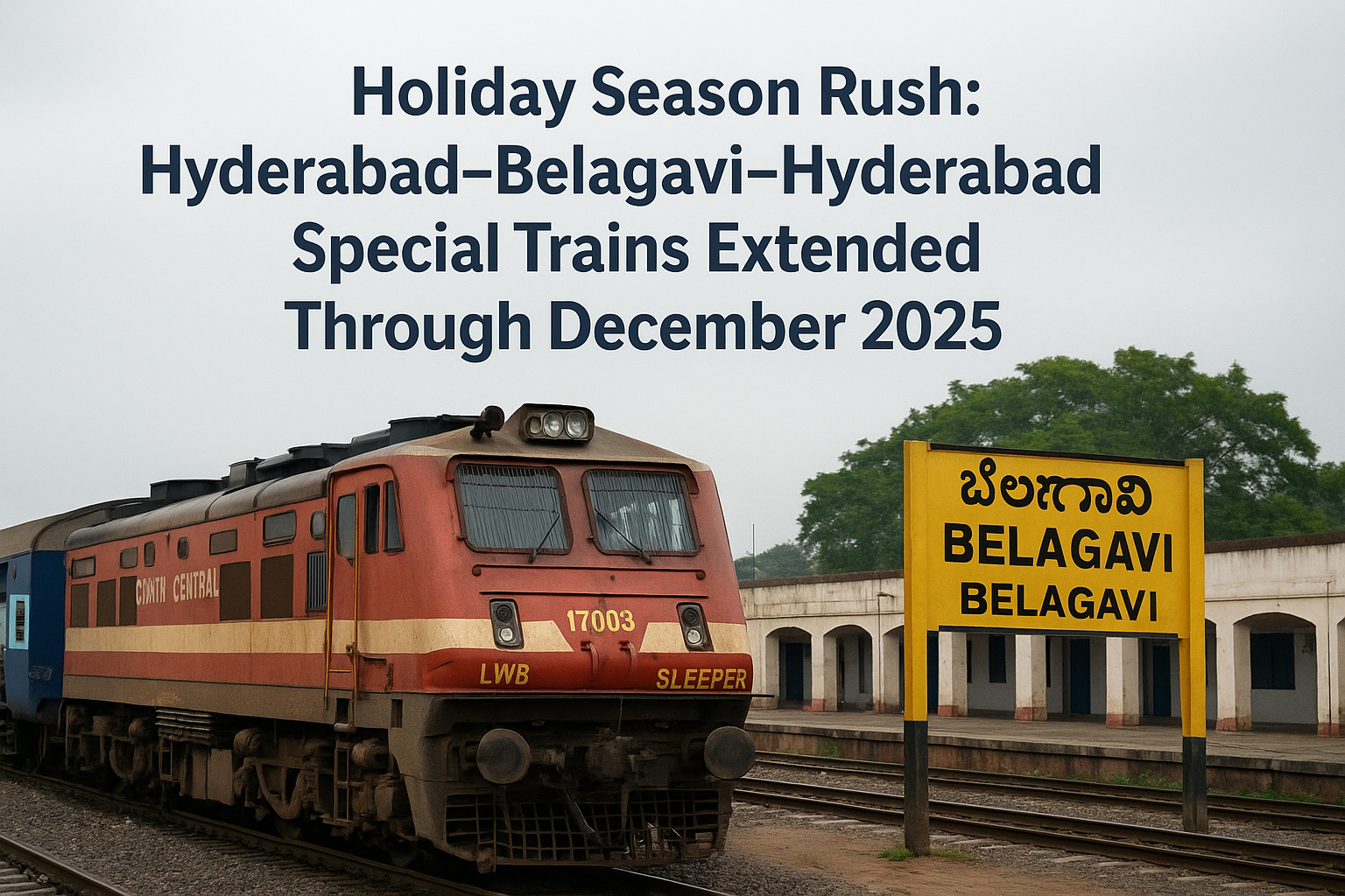 Holiday Season Rush: Hyderabad–Belagavi–Hyderabad Special Trains Extended Through December 2025