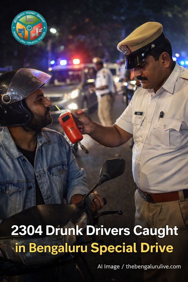 Year-End Safety Push: Over 1.63 Lakh Vehicles Checked, 2,300+ Drunk Drivers Caught in Bengaluru