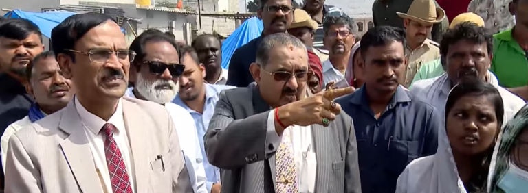 State Human Rights Commission (SHRC) Chairman Shyam Bhatt on Monday visited the site in Kogilu