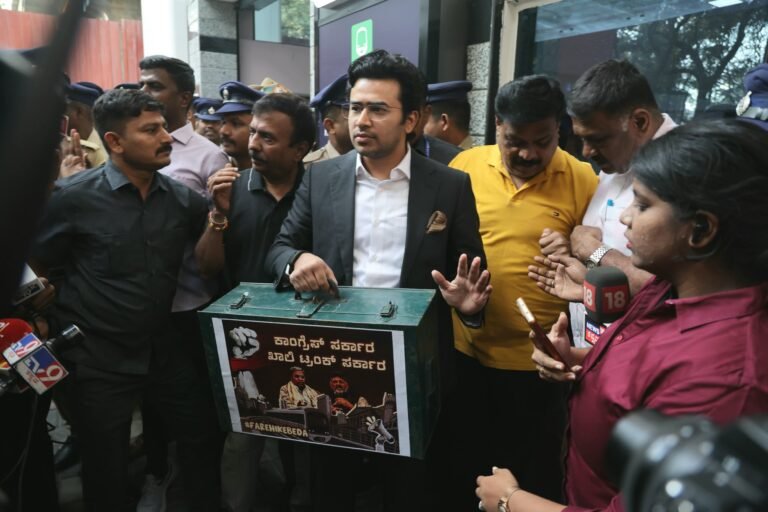 Bengaluru South MP Tejasvi Surya Briefly Detained During Protest Against Metro Fare Hike