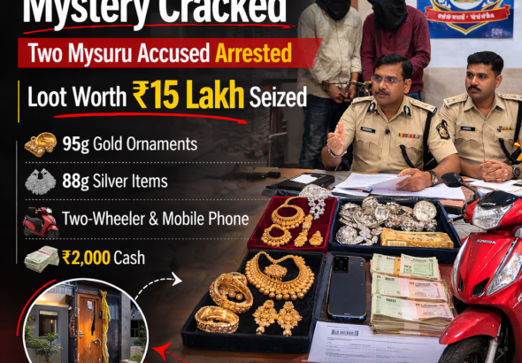 HSR Layout Theft Mystery Cracked: Two Mysuru Accused Arrested, Loot Worth ₹15 Lakh Seized