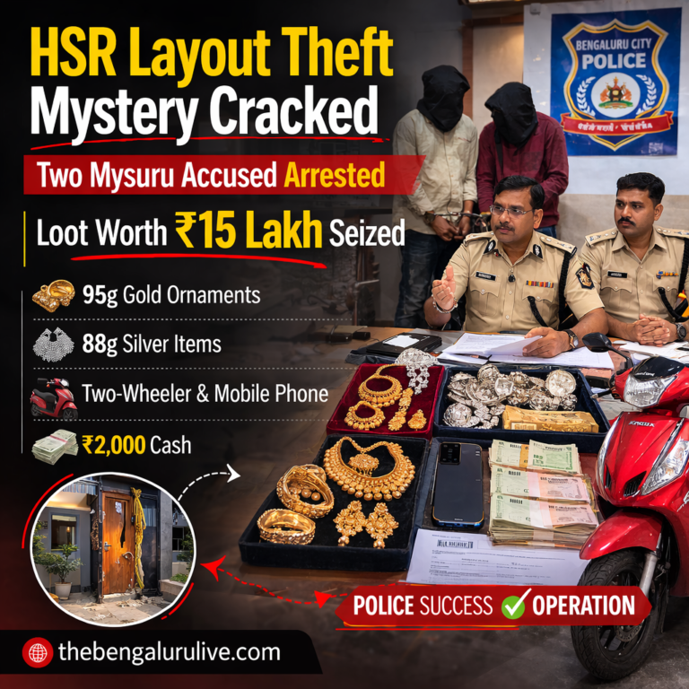 HSR Layout Theft Mystery Cracked: Two Mysuru Accused Arrested, Loot Worth ₹15 Lakh Seized