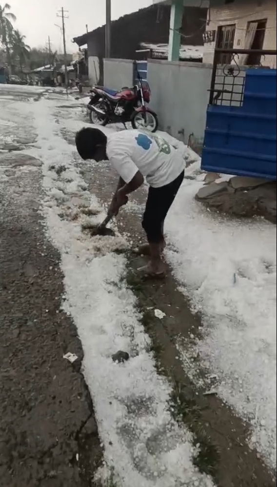 Karnataka Looks Like ‘Kashmir’ After Massive Hailstorm Hits Several Districts