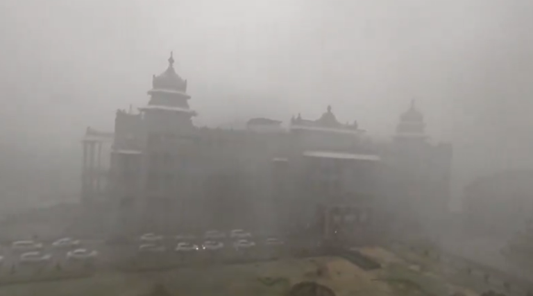 Heavy Rain Hits Bengaluru After Heatwave; Waterlogging Reported Even Inside Vidhana Soudha