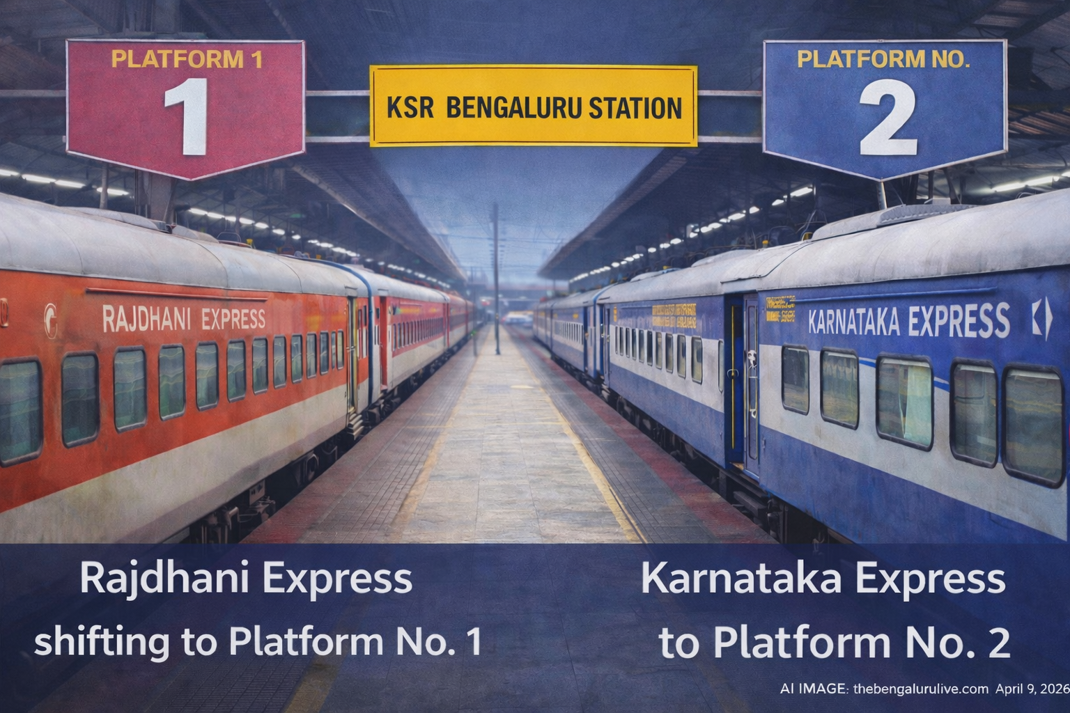 Platform Change Alert: Rajdhani & Karnataka Express to Depart from New Platforms at KSR Bengaluru