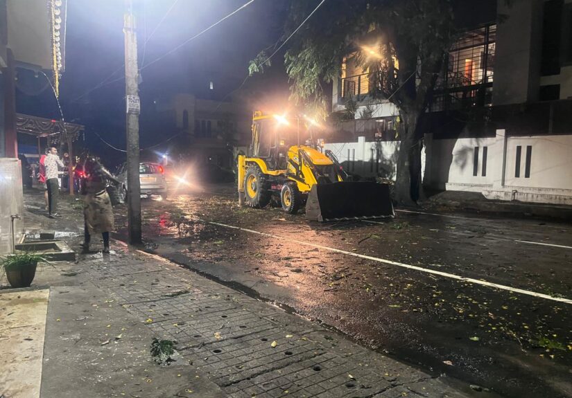 Heavy Rain, Hailstorm Lash Bengaluru; Traffic Chaos and Tree Falls Reported Across City