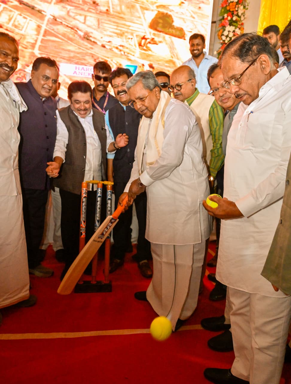 CM Siddaramaiah Lays Foundation Stone for International Cricket Stadium at Suryanagar