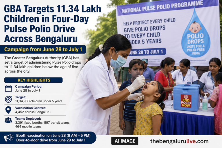 GBA Targets 11.34 Lakh Children in Four-Day Pulse Polio Drive Across Bengaluru