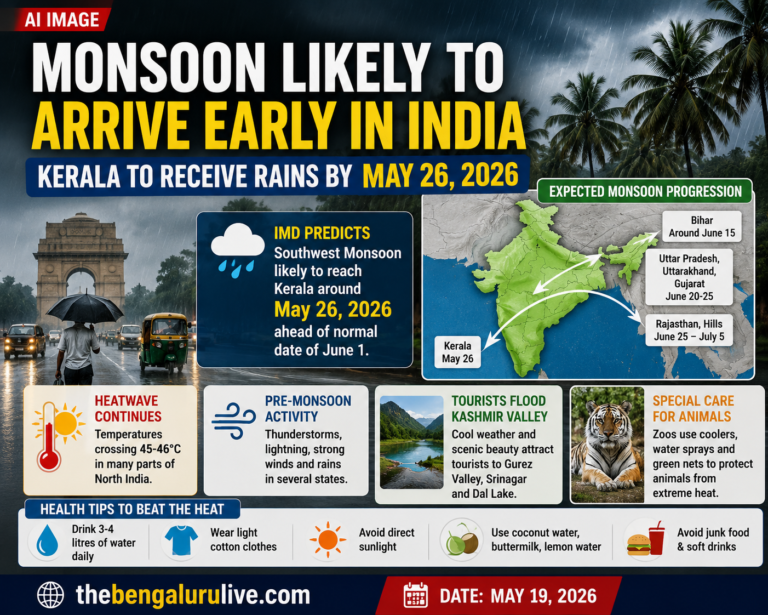 Monsoon Likely to Arrive Early in India as Heatwave Intensifies Across North; IMD Predicts Kerala Entry by May 26
