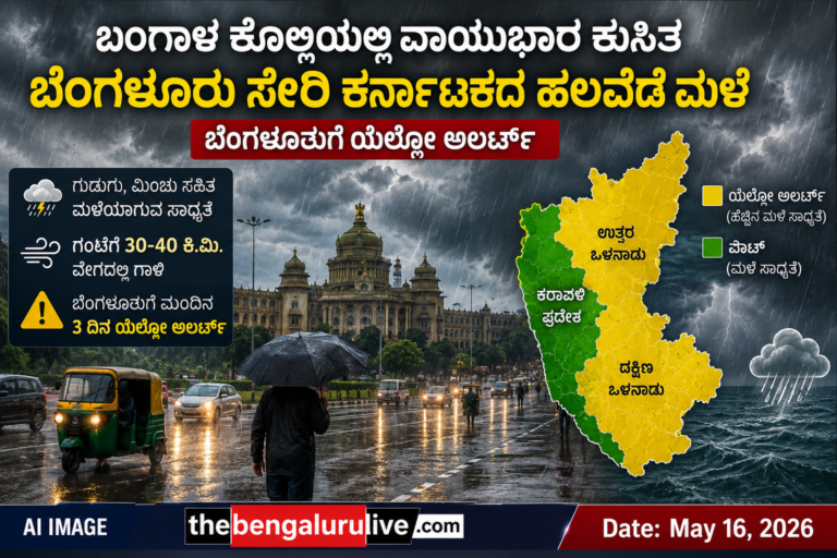 Yellow Alert for Bengaluru as Low Pressure Over Bay of Bengal Triggers Rain Forecast Across Karnataka