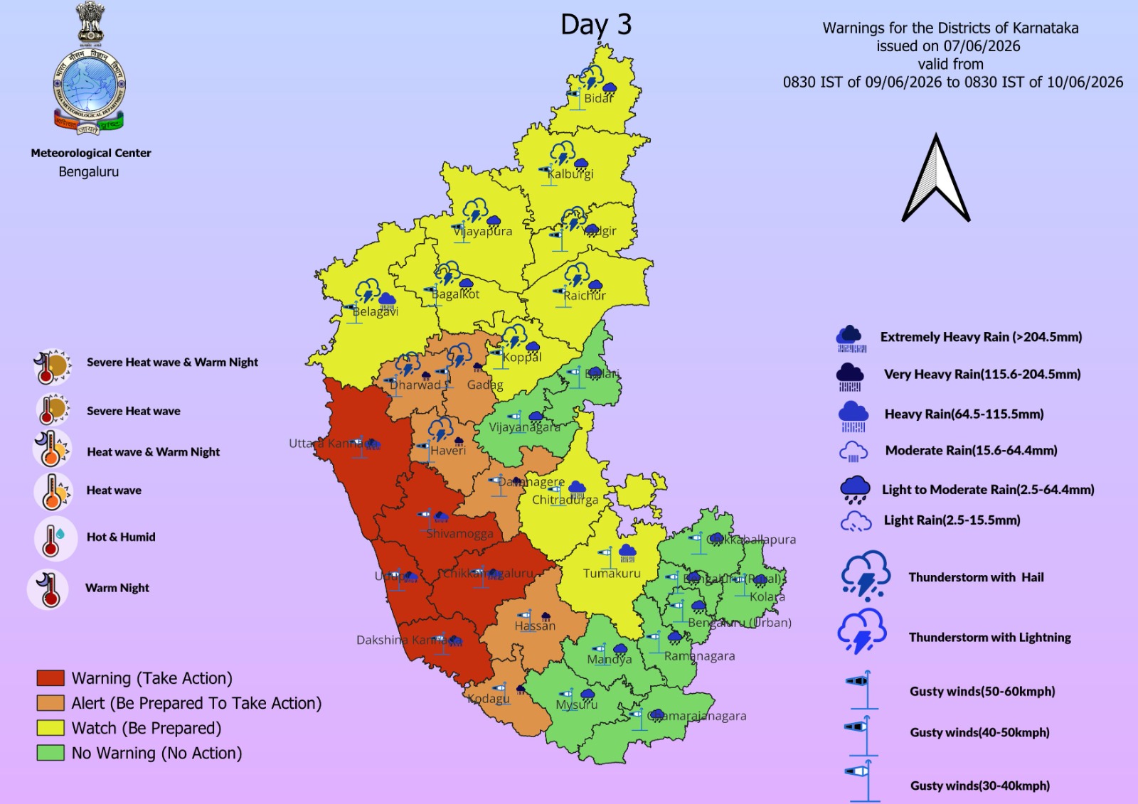 Monsoon Advances Across Karnataka; IMD Issues Heavy to Extremely Heavy Rain Alert for Coastal and Malnad Regions