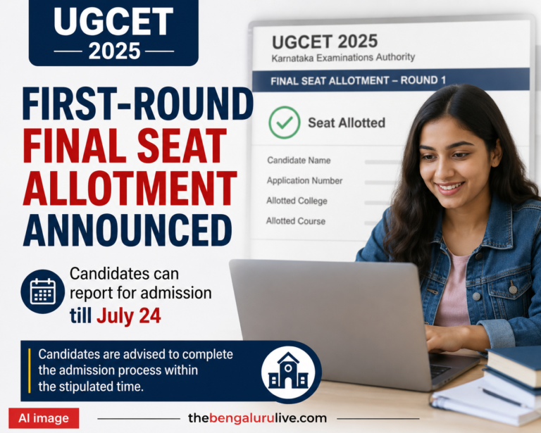 UGCET first-round final seat allotment announced; candidates can report for admission till July 24