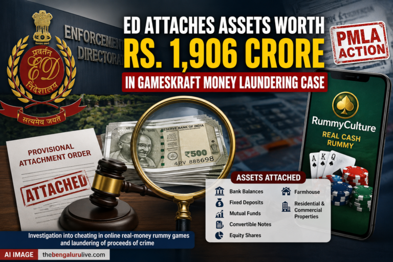 ED Attaches Assets Worth Rs 1,906 Crore in Gameskraft Money Laundering Case