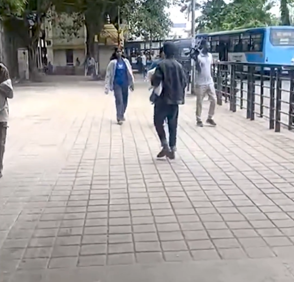 Safe Footpath Campaign Continues After Shivajinagar Violence; Encroached Bus Stand Footpath Reopened for Pedestrians