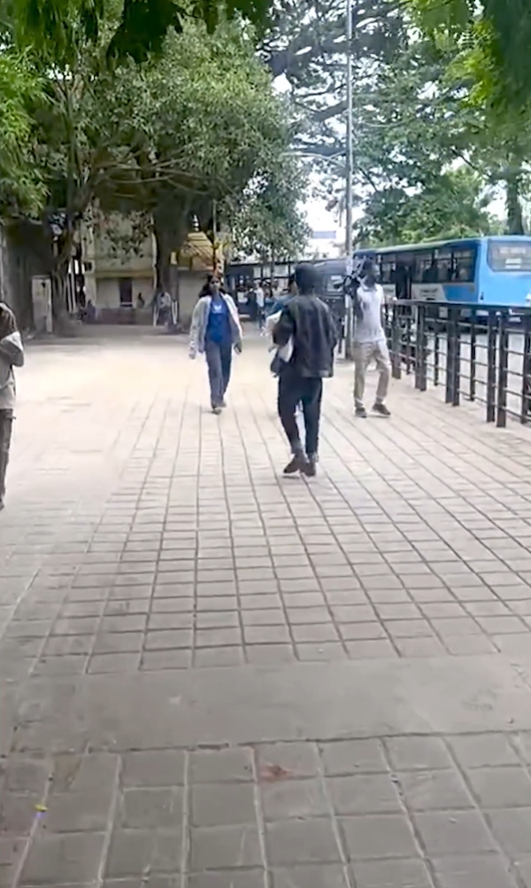 Safe Footpath Campaign Continues After Shivajinagar Violence; Encroached Bus Stand Footpath Reopened for Pedestrians