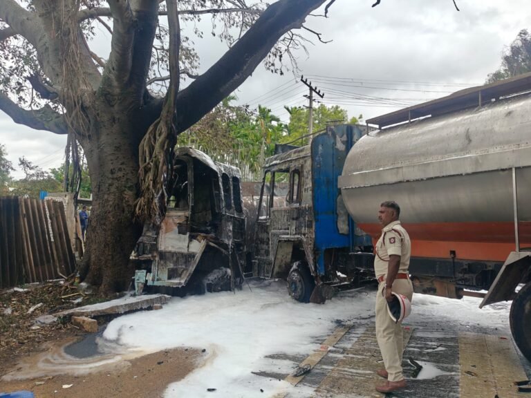 IOCL tanker carrying fuel to retail outlet catches fire after crash in Nelamangala, says NIPDA