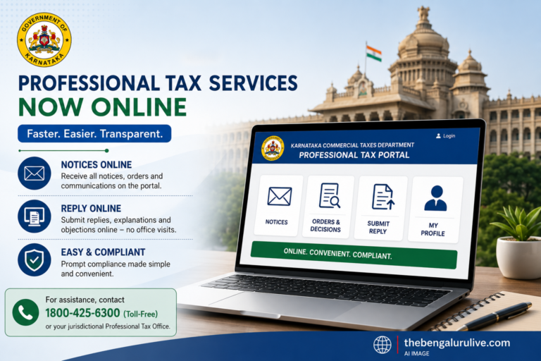 Karnataka Commercial Taxes Department Moves Professional Tax Notices Online from July 1; Taxpayers Can Now Submit Replies Through Portal
