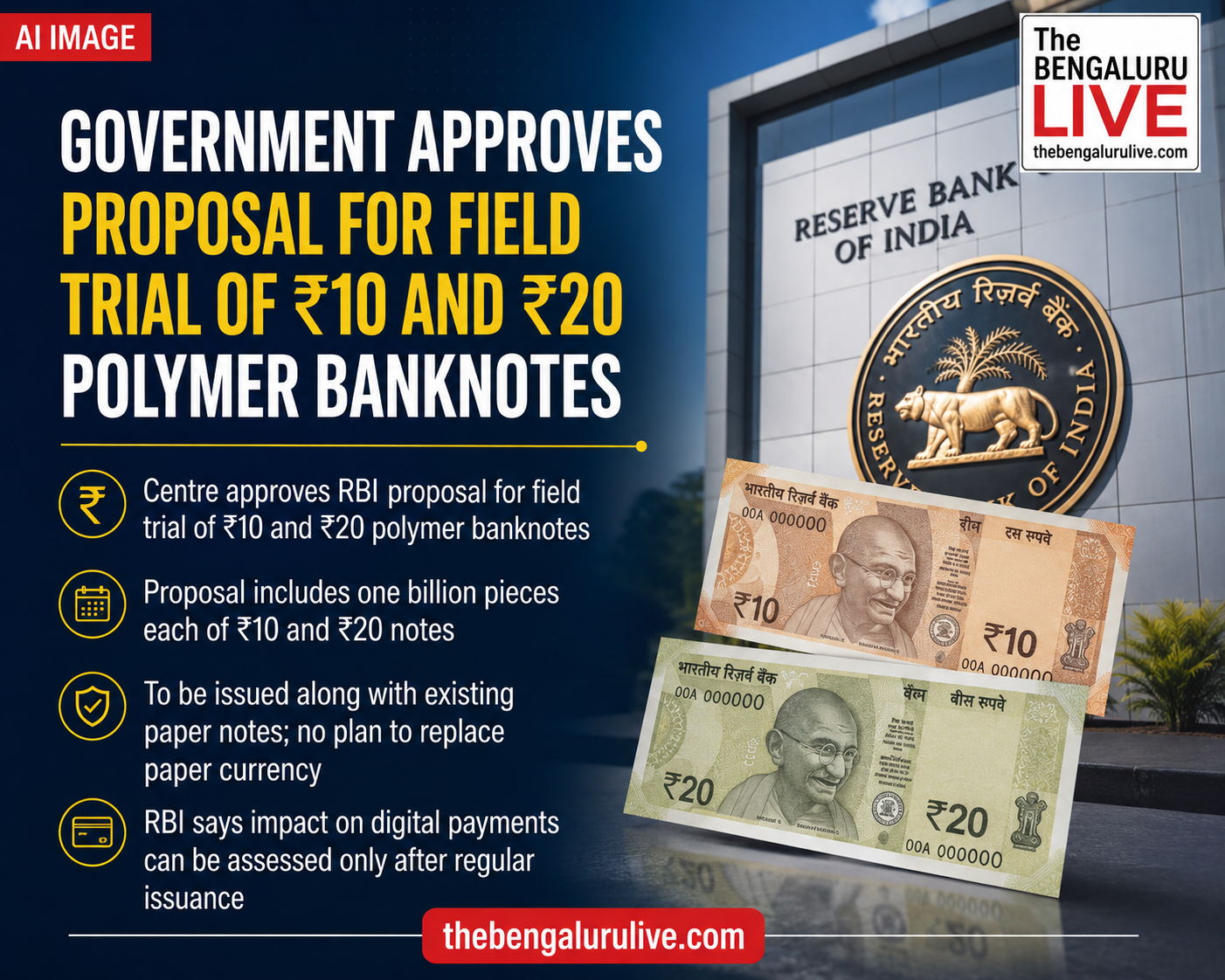 Government Approves Proposal for Field Trial of ₹10 and ₹20 Polymer Banknotes