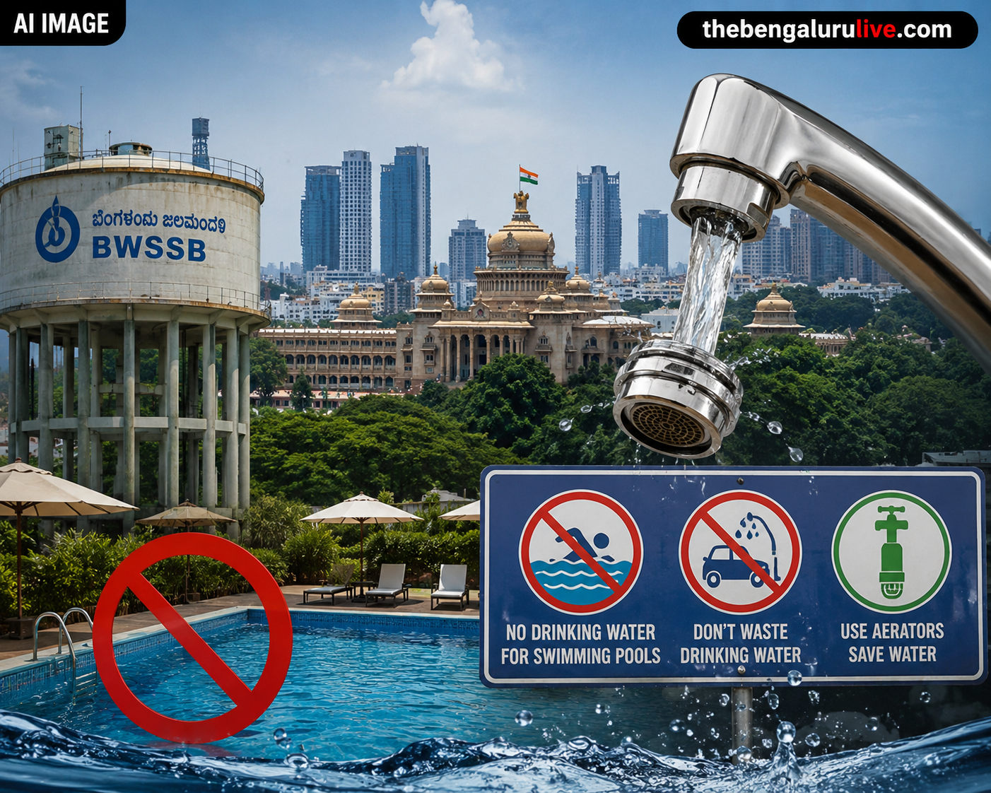 Bengaluru Bans Drinking Water Use for Swimming Pools Amid El Niño Concerns; BWSSB Makes Water-Saving Devices Mandatory