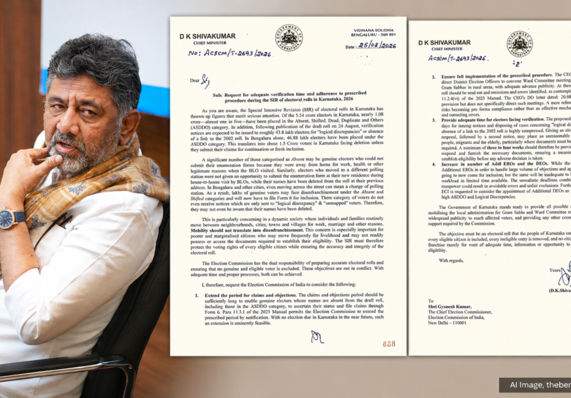 Karnataka SIR: D.K. Shivakumar Flags 1.08 Crore ASDDO Voters, Seeks More Time for Claims and Notices