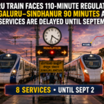 Mysuru Train Faces 110-Minute Regulation, Bengaluru–Sindhanur 90 Minutes as Eight Services Are Delayed Until September 2