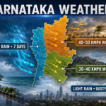 Karnataka Forecast: Week-Long Coastal Rain, 40–50 kmph Winds in North Interior Districts