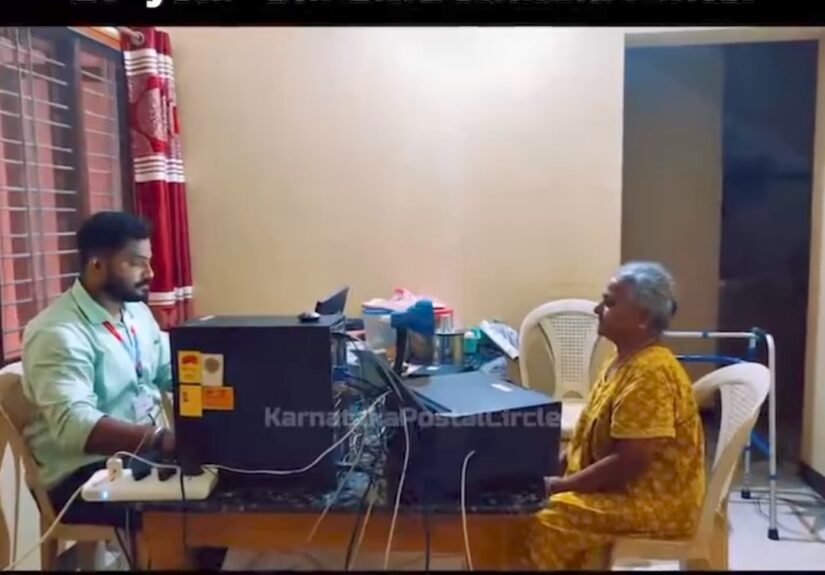 Karnataka Postal Circle Provides Doorstep Aadhaar Update Service to 87-Year-Old Woman in Altadi Village