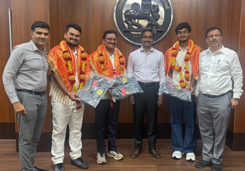 Kashmir to Kanyakumari Cycling Feat: Karnataka Sports Commissioner Anucheth Felicitates Satveer Rotti and Sons