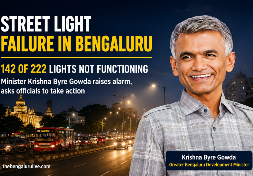 Bengaluru Streetlight Failure: 63% Poles Dark on Hudson Circle–Chalukya Circle Stretch, Krishna Byre Gowda Seeks Action