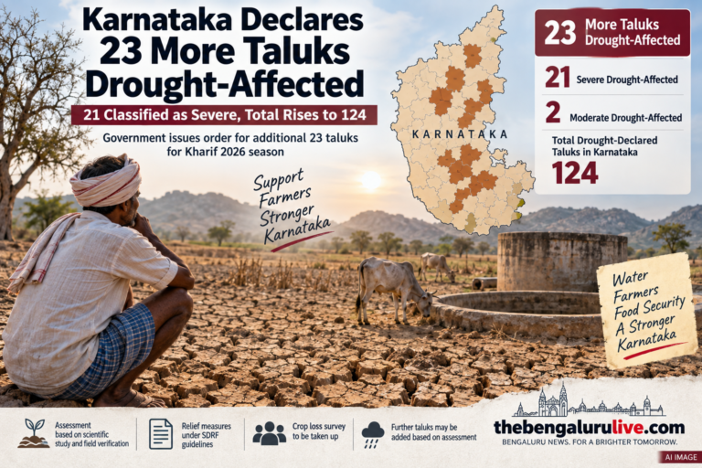Karnataka Declares 23 More Taluks Drought-Affected; 21 Classified as Severe, Total Rises to 124
