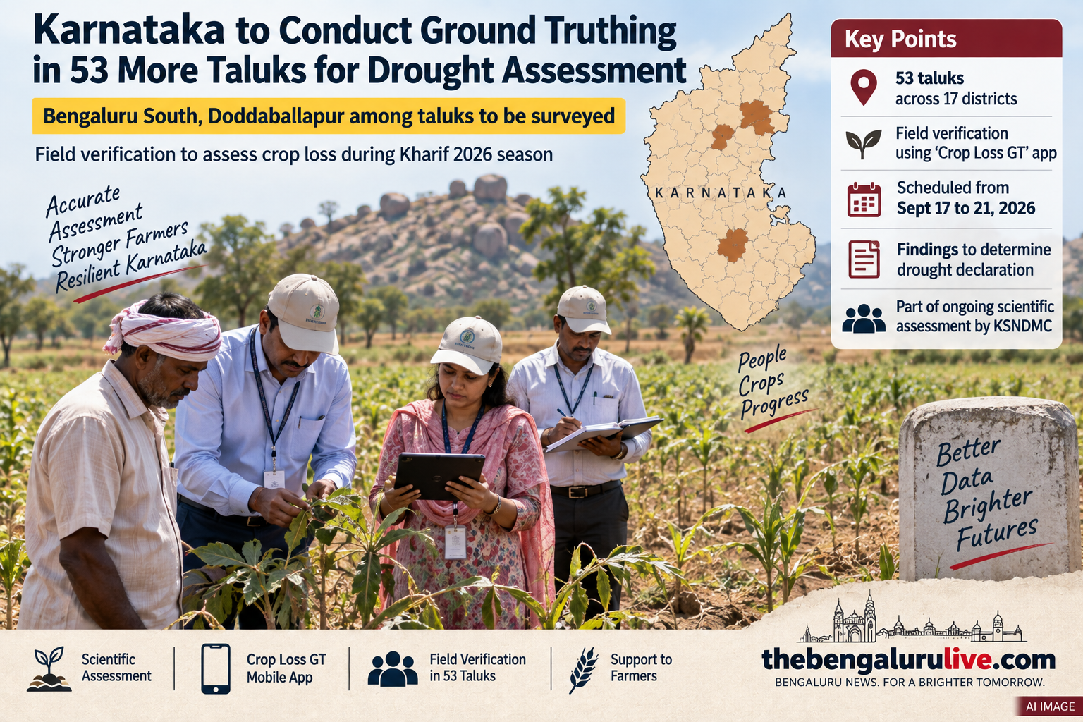 Karnataka Orders Ground Truthing in 53 More Taluks for Drought Assessment; Bengaluru South, Doddaballapur Among Areas to Be Surveyed
