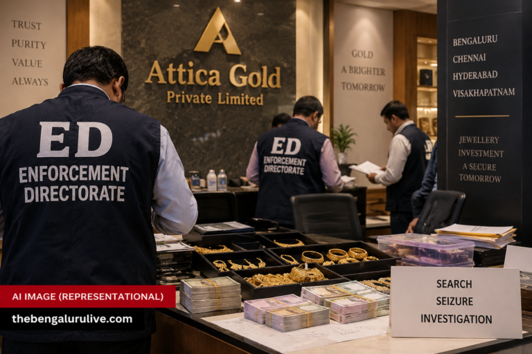 ED Searches 16 Attica Gold Premises in Bengaluru, Chennai, Hyderabad, Visakhapatnam Over Alleged Stolen-Gold Purchases; Cash, Foreign Currency and Jewellery Seized