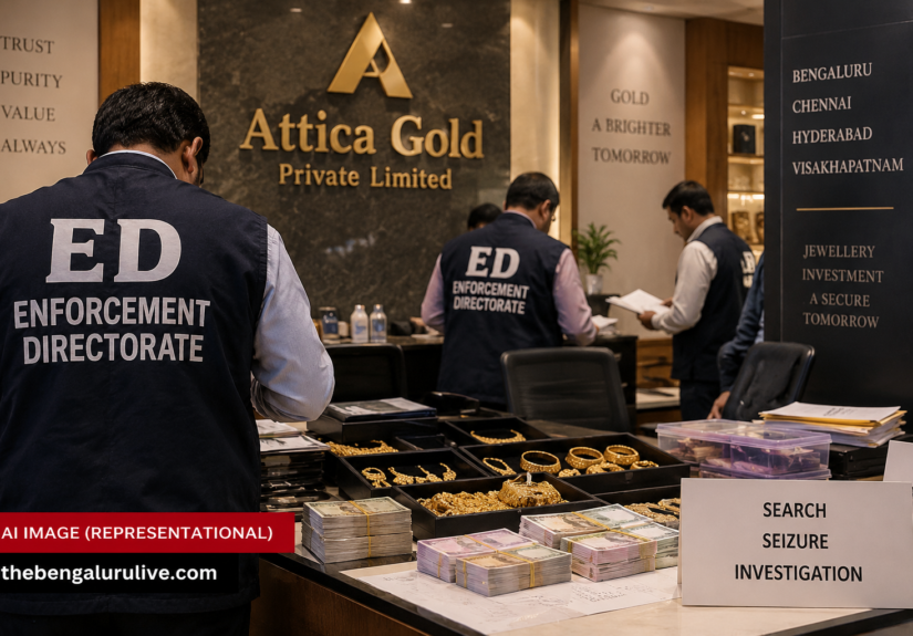 ED Searches 16 Attica Gold Premises in Bengaluru, Chennai, Hyderabad, Visakhapatnam Over Alleged Stolen-Gold Purchases; Cash, Foreign Currency and Jewellery Seized