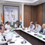 D.K. Shivakumar and C.R. Patil at a meeting with officials in New Delhi