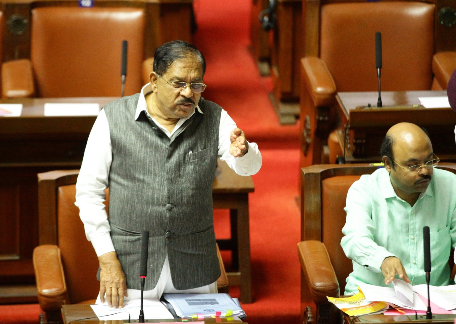 Deputy Chief Minister and Revenue Minister G Parameshwara speaking in the Legislative Council