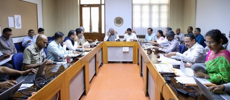 Ministers and officials at the joint Home and Transport departments review meeting in Bengaluru