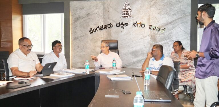 Participants discuss civic projects at a Bengaluru South City Corporation technical advisory committee meeting
