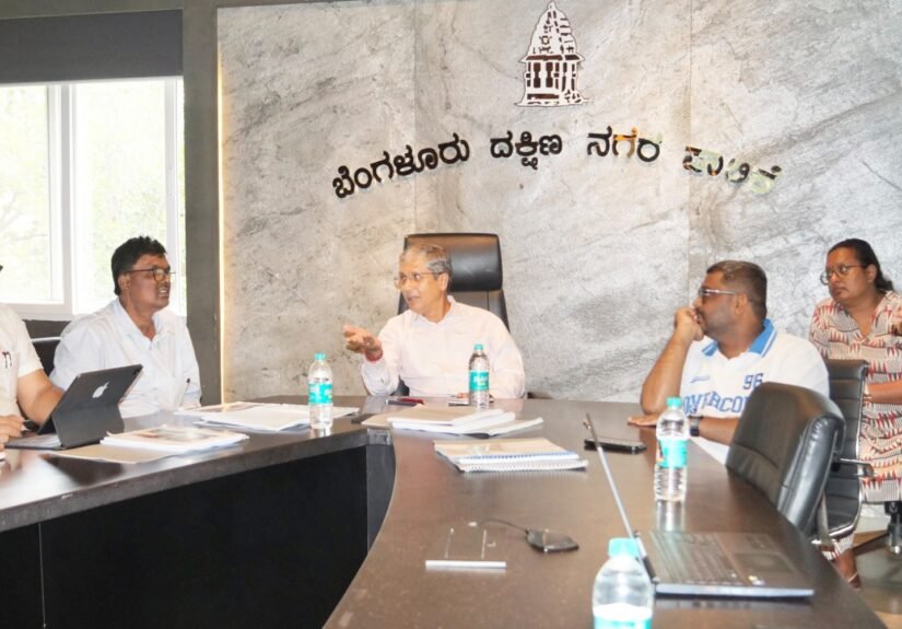Participants discuss civic projects at a Bengaluru South City Corporation technical advisory committee meeting