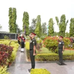 Army personnel salute at the Animal Transport Memorial at ASC Centre & College, Bengaluru.