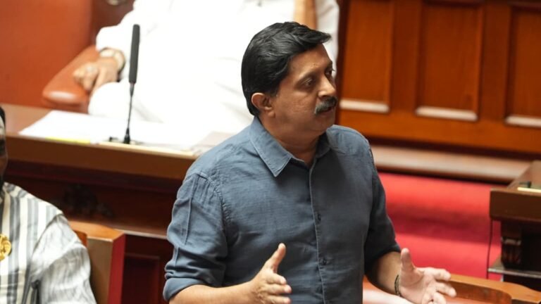 Karnataka Transport Minister Byarthi Suresh speaking in the Legislative Council