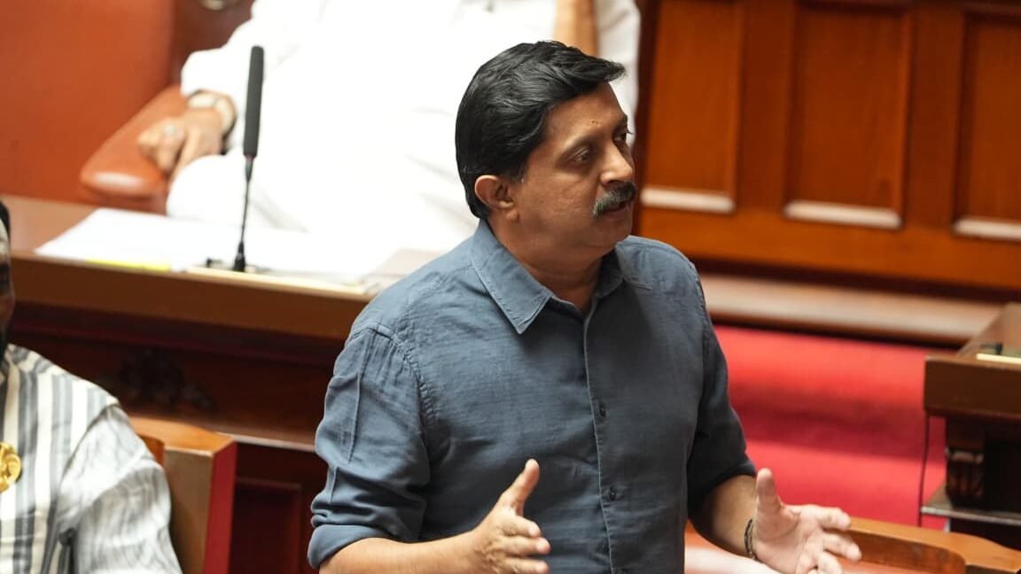 Karnataka Transport Minister Byarthi Suresh speaking in the Legislative Council