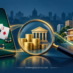 AI-generated illustration of online playing cards, bank deposits and property assets under investigation.